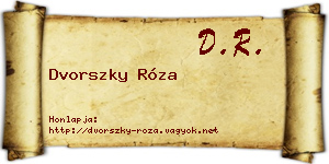 Dvorszky Róza névjegykártya
